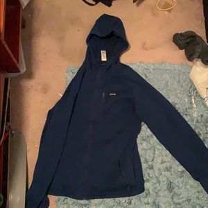 Patagonia blue fleece zip, size men’s large
